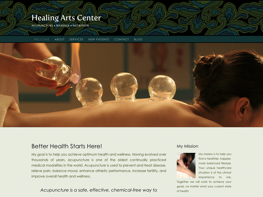 Floral Frieze acupuncture website template (#00042)