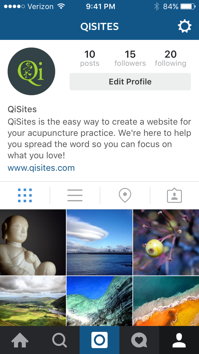 QiSites acupuncture marketing on Instagram