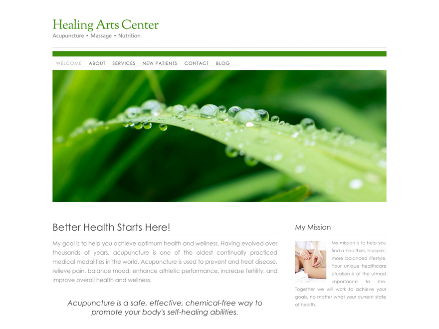 Clean bar responsive acupuncture website design (#00053)