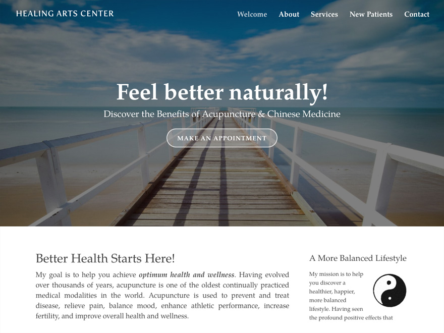 Half Way mobile-friendly acupuncture website design (#00092)