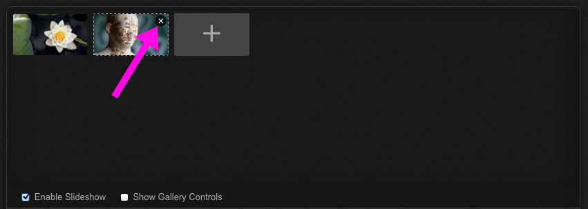 delete image from slideshow light box carousel slider